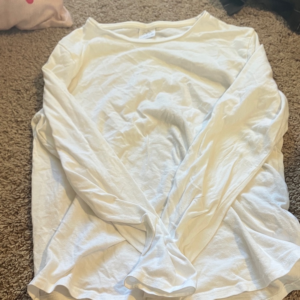 Zara White Long Sleeve Top